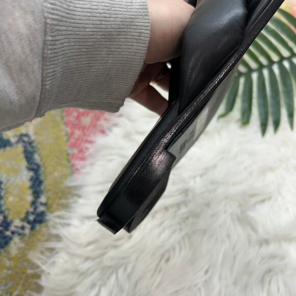 Schutz Black Fairy Slide Sandal 9 Leather Slip On Neutral Minimalist - Picture 6 of 6